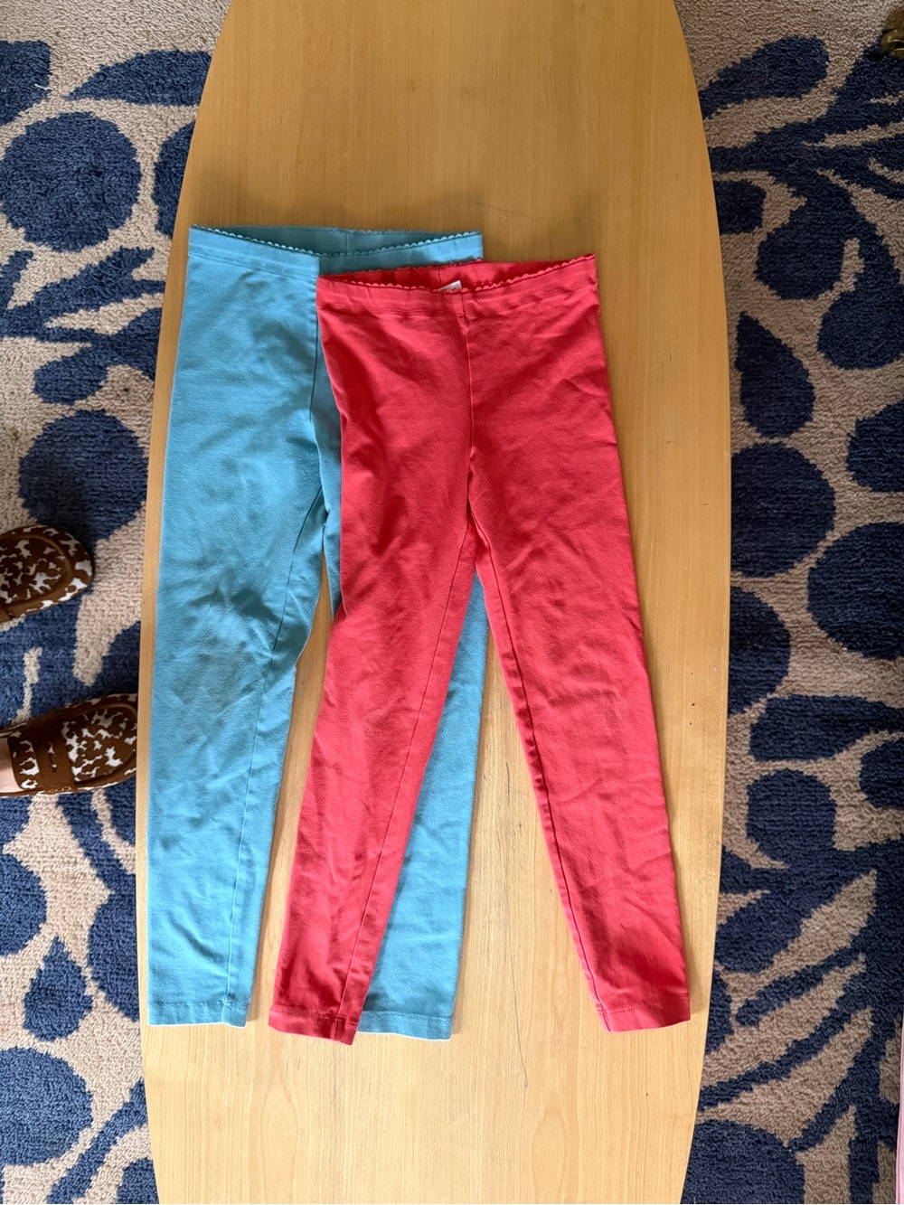 Tea collection girls Cotton Stretch Leggings 2 pairs size 7